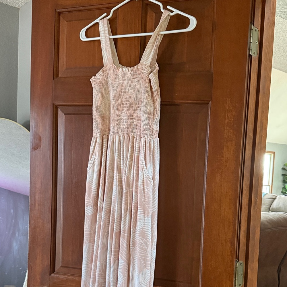 BUCKETLIST Pink and White Cropped Jumpsuit